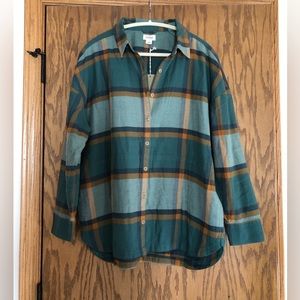Brushed Flannel Shirt / Oversized Boyfriend Fit